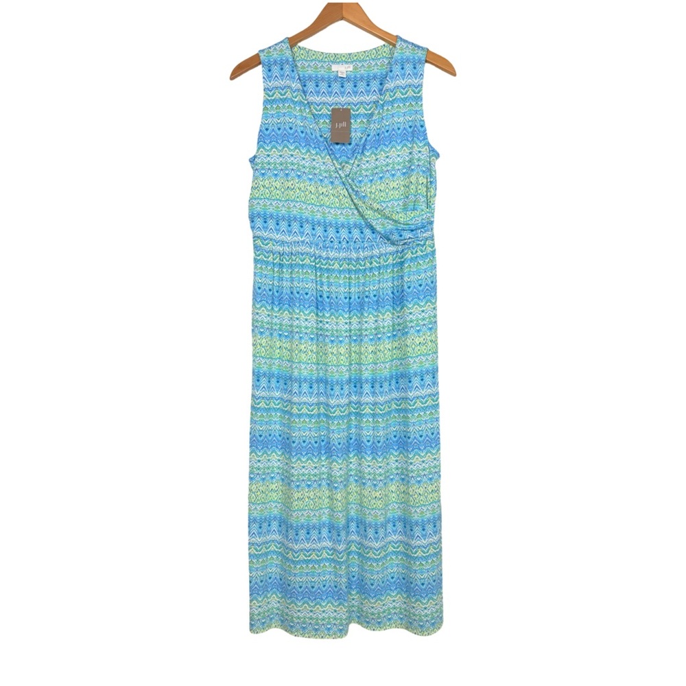 J. Jill Knit Sleeveless Midi/Maxi Dress Resortwear Coastal Travel Beach Boho NWT - Picture 4 of 9